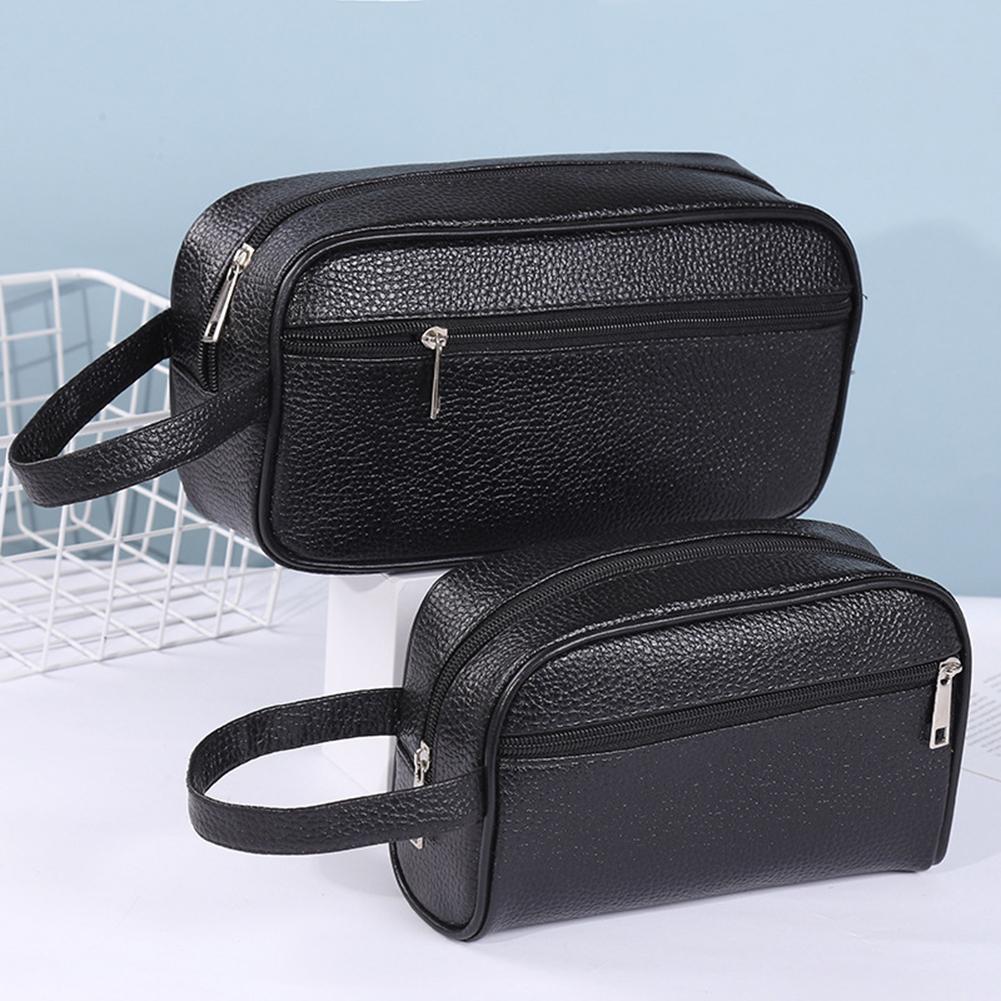 Travel Accessories Box - 男性ビジネストラベルバッグヴィンテージリストレットバッグPUレザートラベルトイレタリーバッグ大容量化粧品オーガナイザー電話収納バッグ