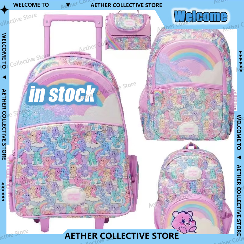 Travel Accessories Pink - ピンクの遊び心のあるクマのバックパック、食事パック、ウォーターカップ、旅行用収納キット付き、オーストラリアの人間工学に基づいた学生用スクールバックパック