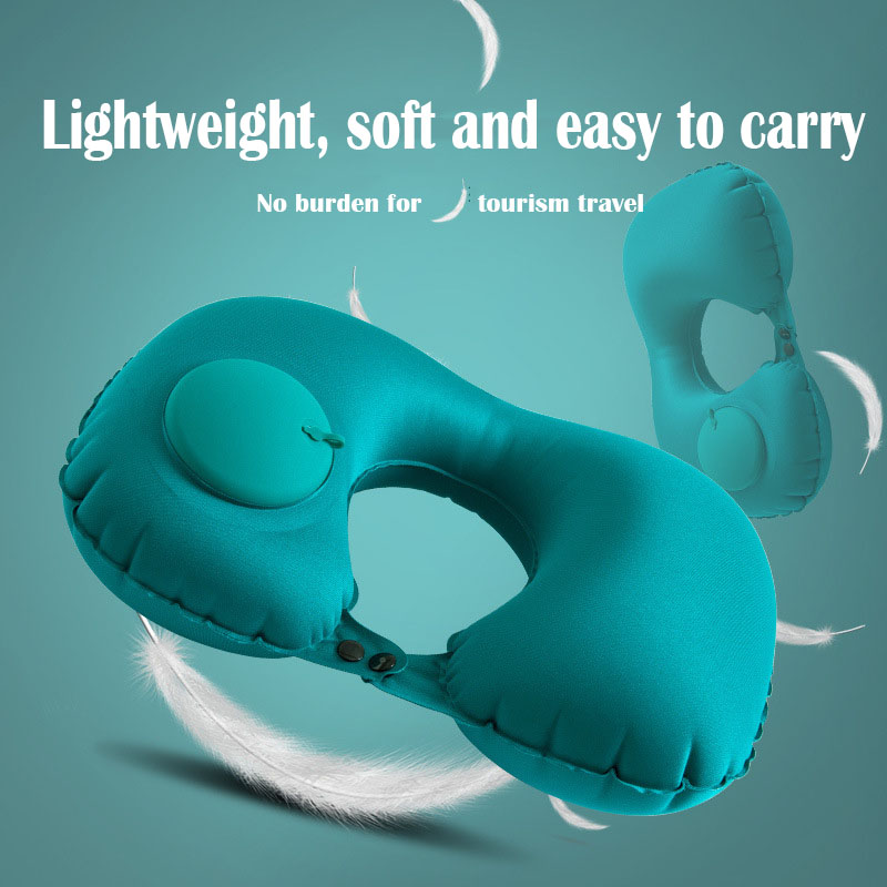 Travel Pillow Inflatable - U字型トラベルピロー超軽量ポータブルインフレータブルネックピロー旅行飛行機クッションオフィス睡眠必需品