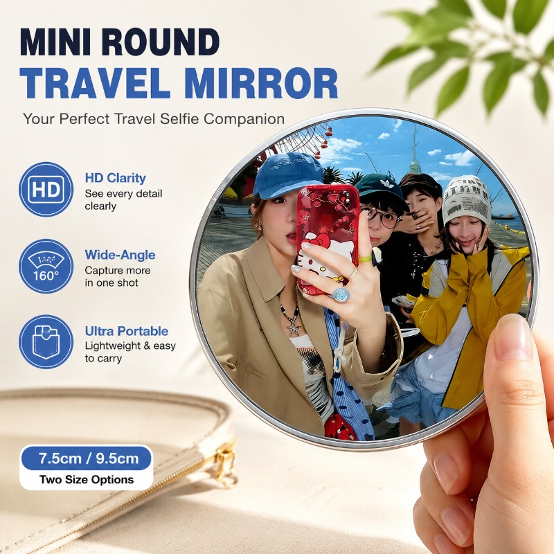 Travel Accessories Deals - ポータブルラウンド凸面鏡ハンドヘルド広角撮影小道具手作り DIY 旅行写真アクセサリークリエイティブ屋外写真撮影