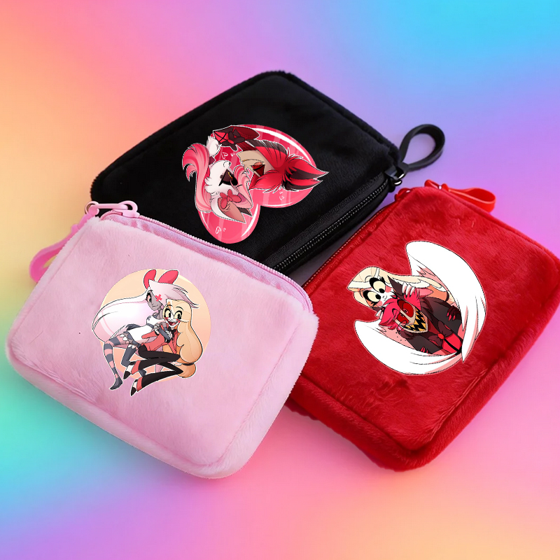 Travel Accessories Cute - ハズビンズホテルシリーズミニ財布漫画チャーリー小銭入れかわいい正方形収納袋かわいいキーイヤホンポーチ誕生日プレゼント