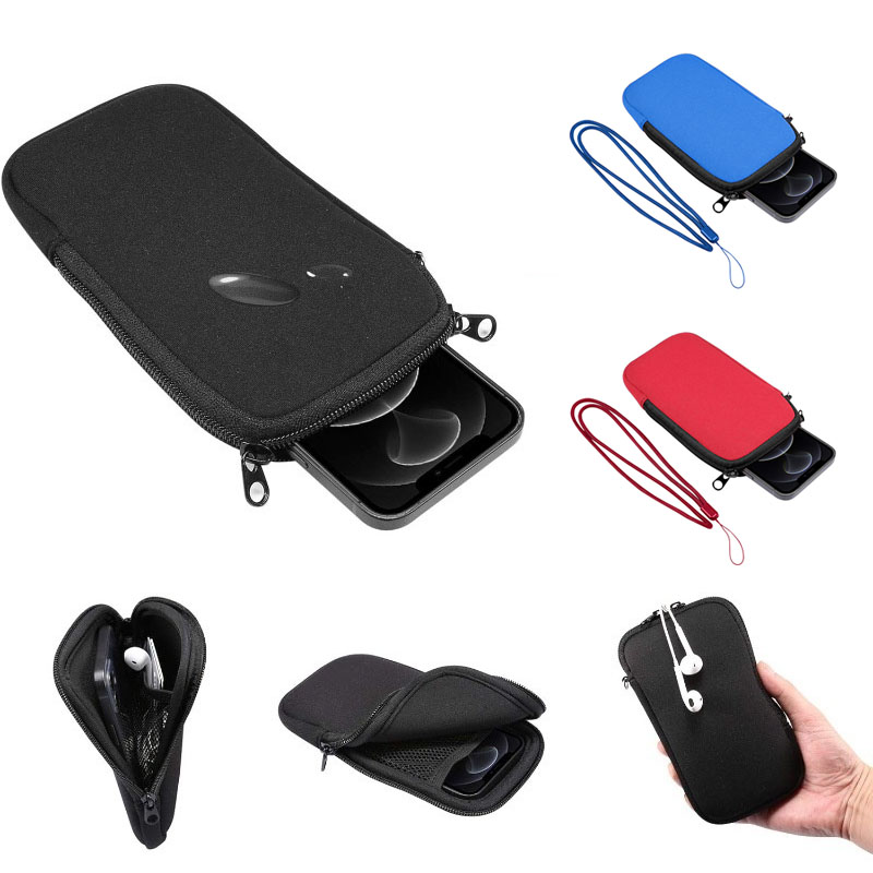 ネオプレン製ジッパー付き携帯電話バッグ、無地、耐衝撃性携帯電 - Travel Accessories Box のレビューと価格