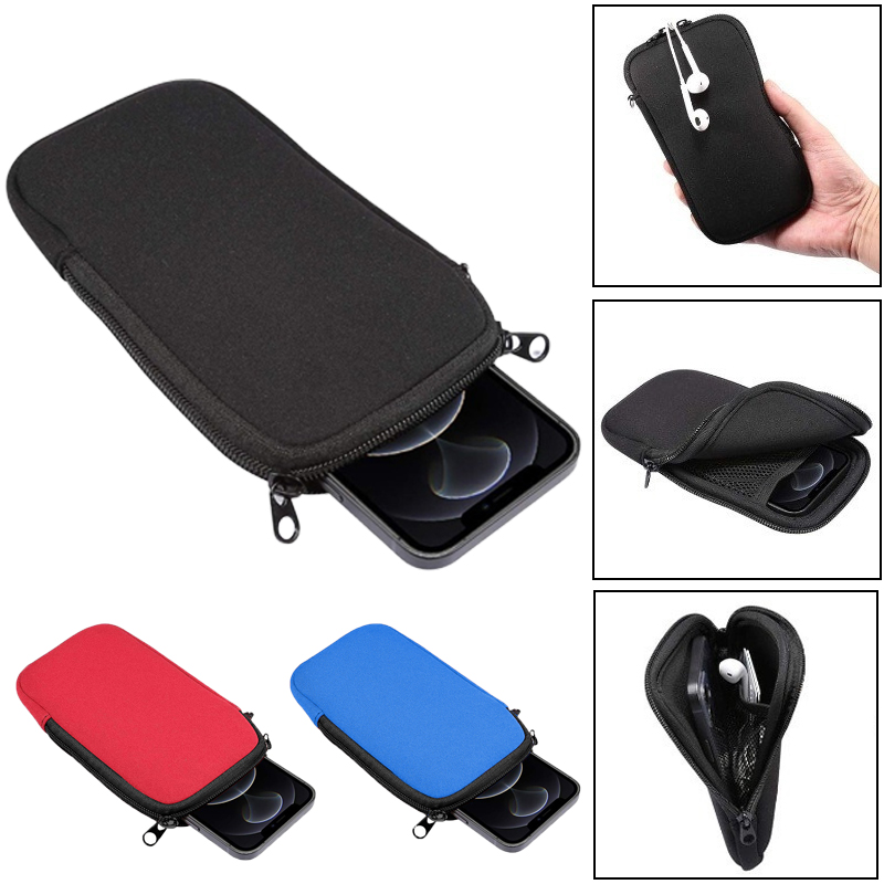 ネオプレン製ジッパー付き携帯電話バッグ、無地、耐衝撃性携帯電 - Travel Accessories Box のレビューと価格