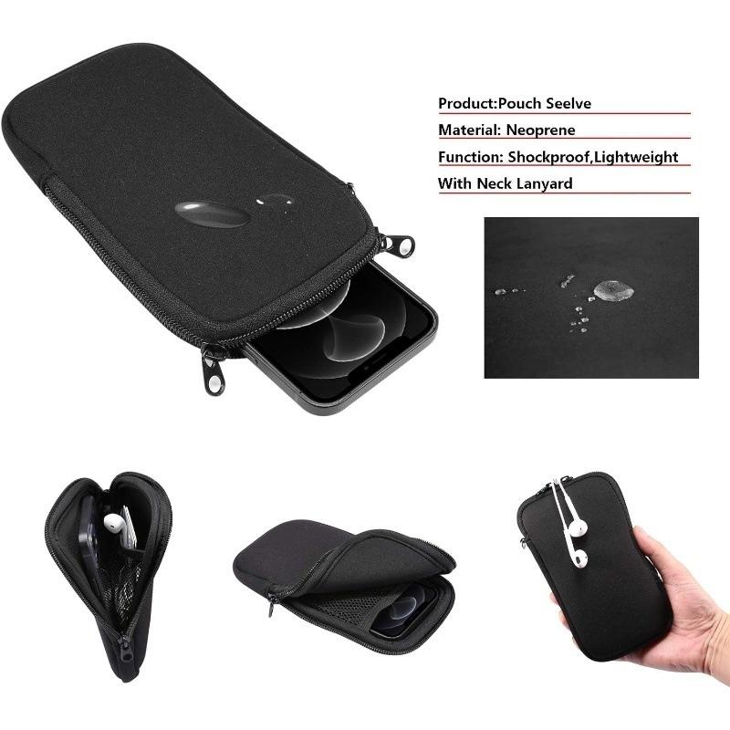 ネオプレン製ジッパー付き携帯電話バッグ、無地、耐衝撃性携帯電 - Travel Accessories Box のレビューと価格