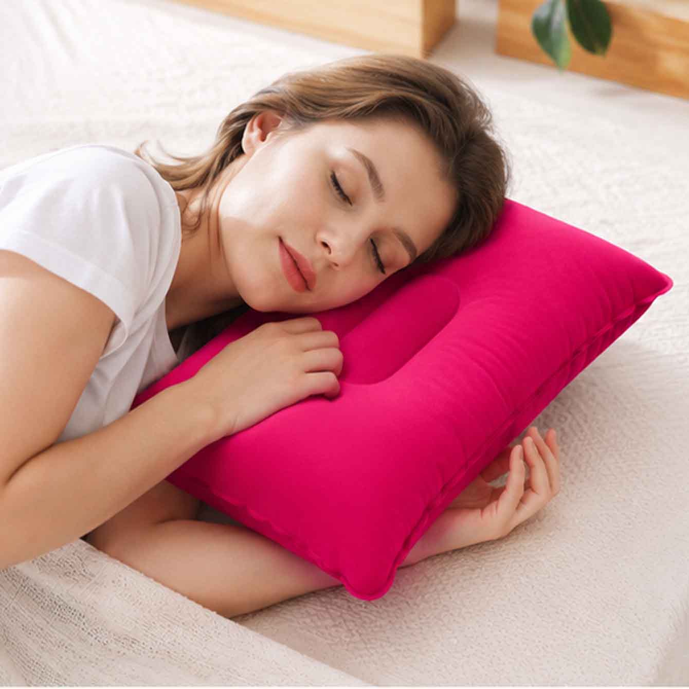 2パック超軽量インフレータブル枕、小型正方形フロッキーファブ - Travel Pillow Inflatable のレビューと価格