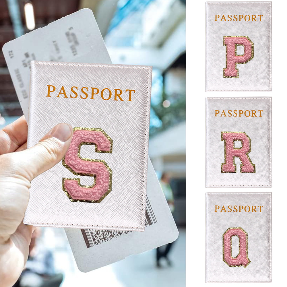 PUレザーパスポートカバー,カードケースカバー,ピンクのレタ - Travel Accessories Pink のレビューと価格