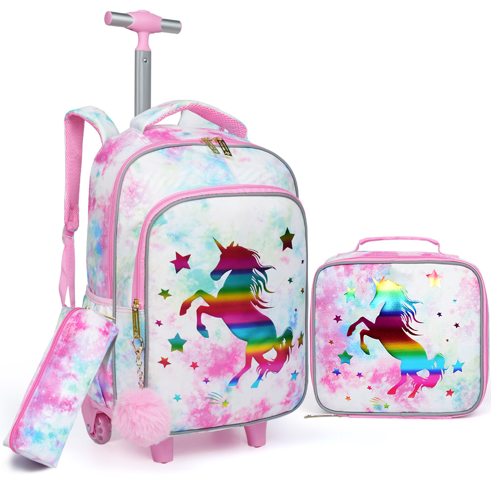 3点セット 子供用トラベルバッグ、荷物バッグ、車輪付きブック - Travel Accessories Pink のレビューと価格