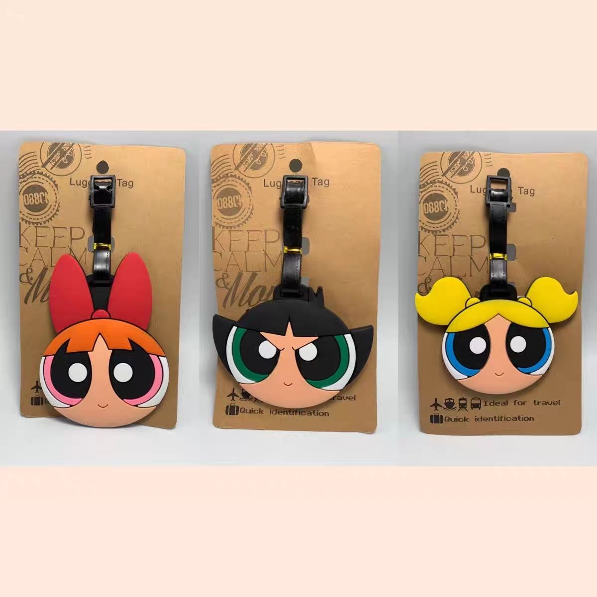 アニメパワーパフガールズバッグペンダントかわいい漫画風荷物タ - Travel Accessories Deals のレビューと価格