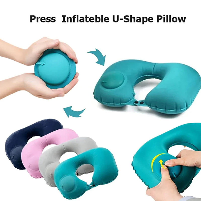 インフレータブルポータブルネックピロー、収納可能で自己充填式 - Travel Pillow Inflatable のレビューと価格