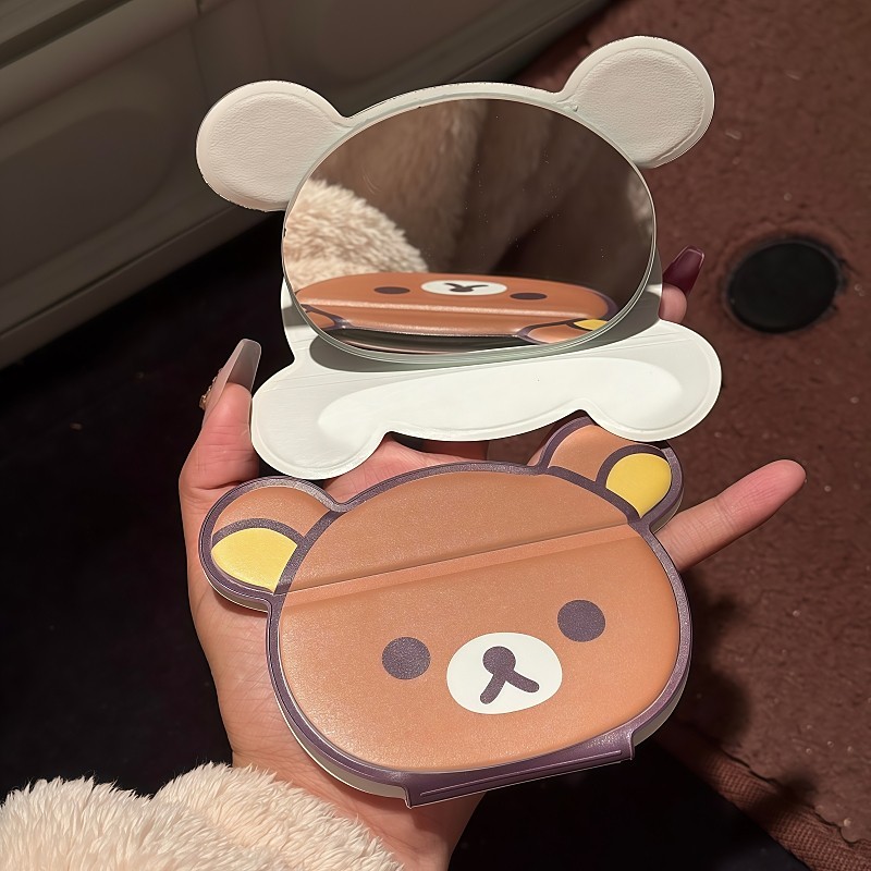 リラックマ折りたたみ化粧鏡かわいいシンプルなポータブル手持ち - Travel Accessories Deals のレビューと価格