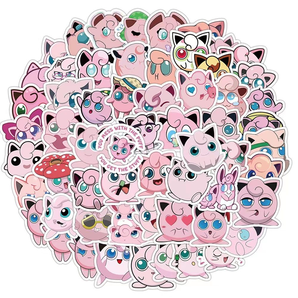 ポケモン 50枚のかわいいジグリーパフステッカー - ジャー - Travel Accessories Cute のレビューと価格
