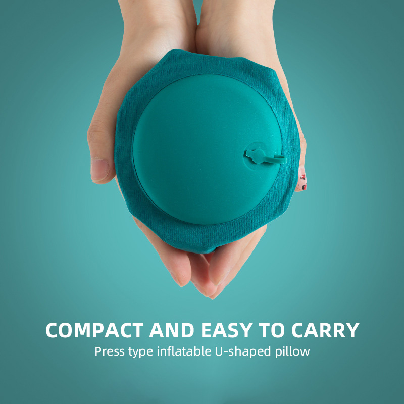 5色展開、プレス式インフレータブル枕、折りたたみ式携帯エアピ - Travel Pillow Inflatable のレビューと価格