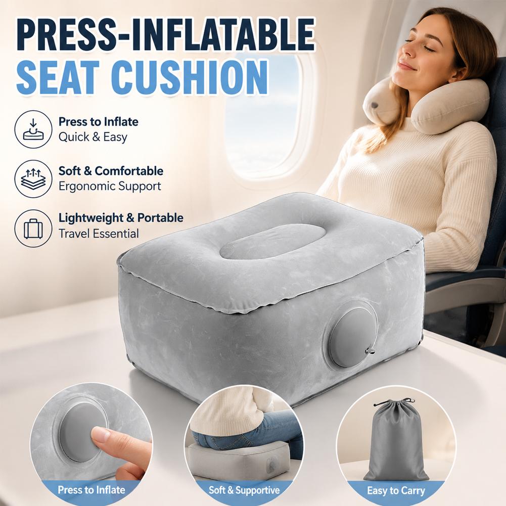 プレス式インフレータブルクッション旅行用フットレスト枕ポータ - Travel Pillow Inflatable のレビューと価格