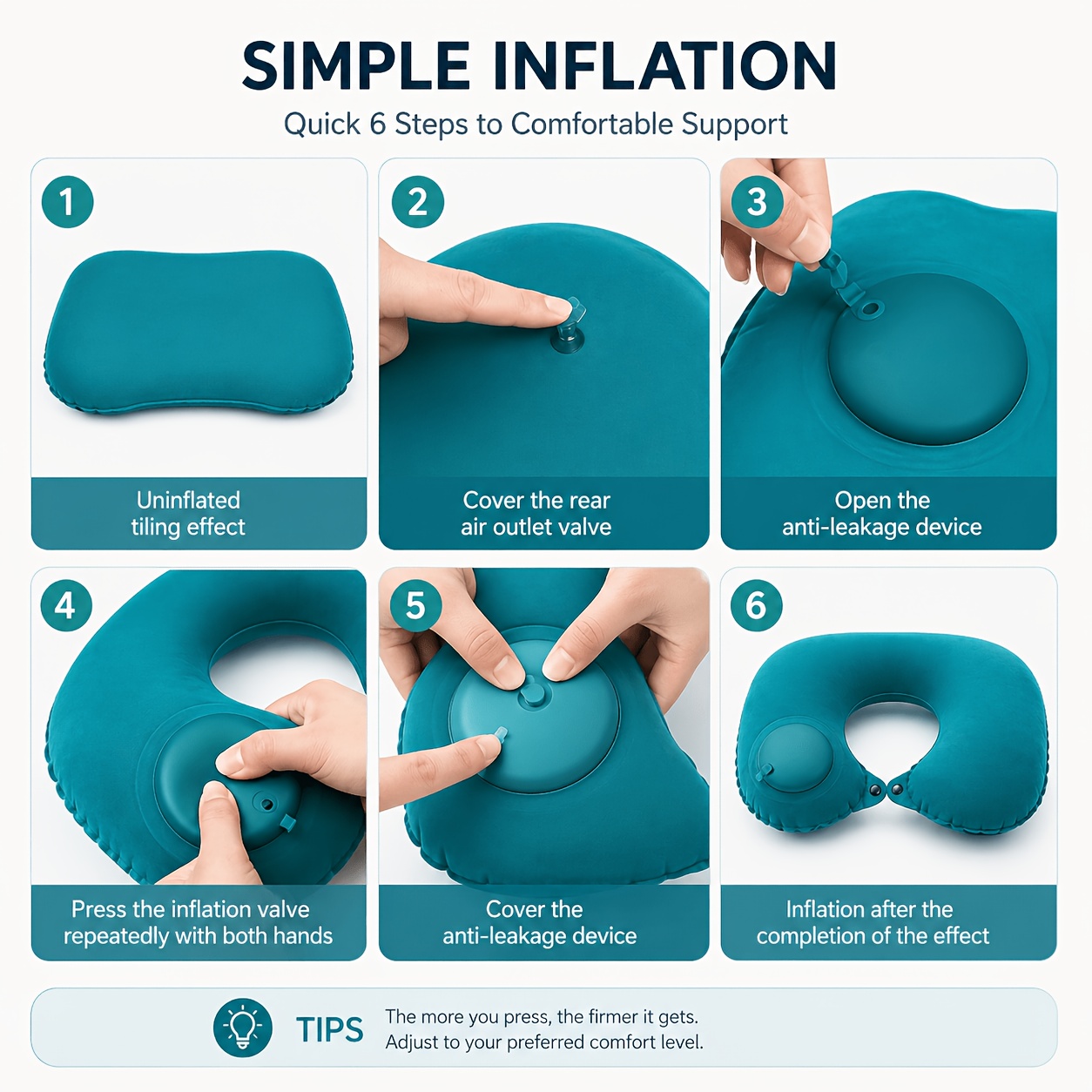 SPDJUMPER インフレータブルトラベルネックピロー、U - Travel Pillow Inflatable のレビューと価格