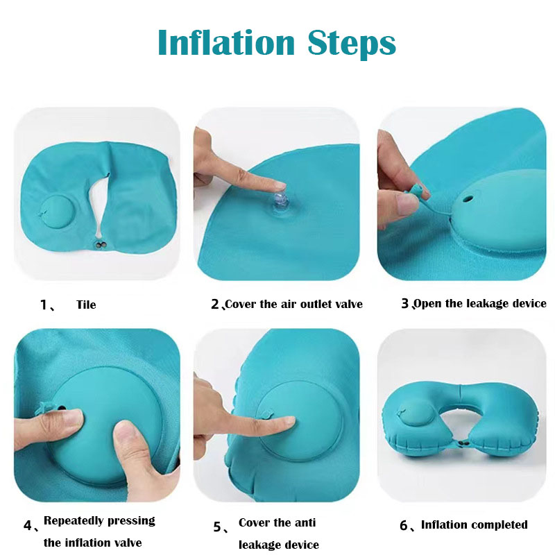U字型トラベルピロー超軽量ポータブルインフレータブルネックピ - Travel Pillow Inflatable のレビューと価格