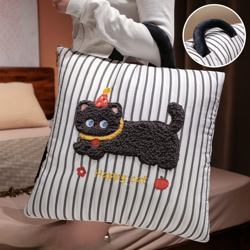 漫画柄ストライプ枕毛布2-in-1エアコンキルト 車用 ソフ - Travel Pillow Inflatable のレビューと価格