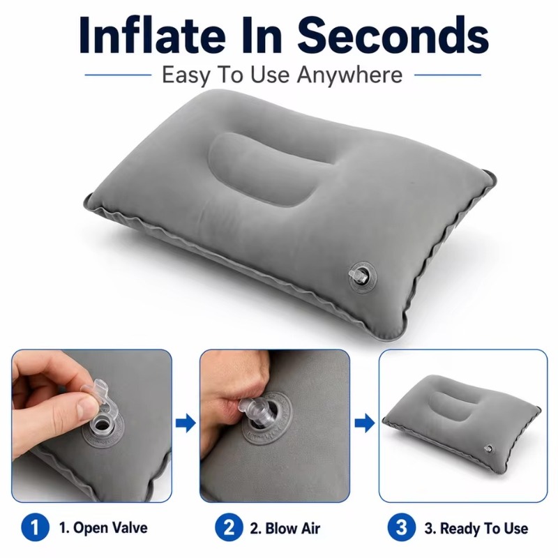 携帯用折りたたみ式空気枕 アウトドア旅行用睡眠枕 キャンプ用 - Travel Pillow Inflatable のレビューと価格
