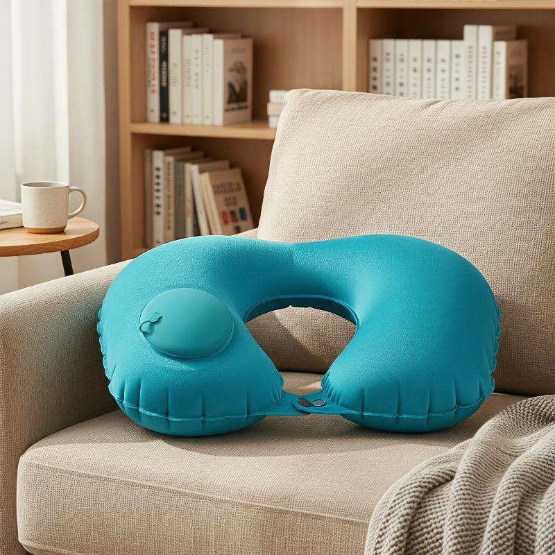 収納可能で自己充填式の群がり式インフレータブル携帯ネックピロ - Travel Pillow Inflatable のレビューと価格