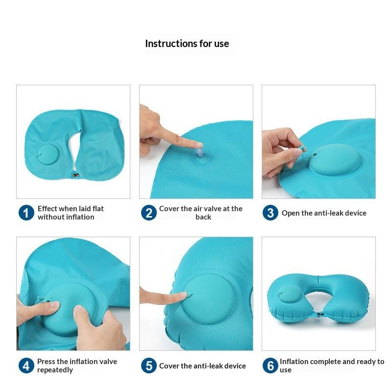 収納可能で自己充填式の群がり式インフレータブル携帯ネックピロ - Travel Pillow Inflatable のレビューと価格